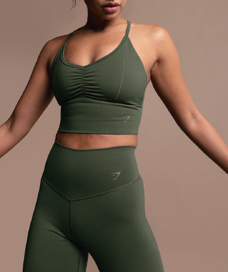 Sujetadores Deportivos Gymshark Elevate Longline Mujer Verde Oliva | CO 2098YXF